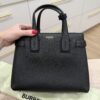 Burberry Banner NM Tote Leather with Vintage Check Canvas Small Black