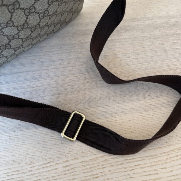 Gucci Front Zip Flat Messenger Bag GG Coated Canvas Medium