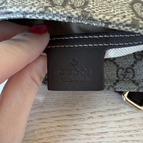 Gucci Front Zip Flat Messenger Bag GG Coated Canvas Medium