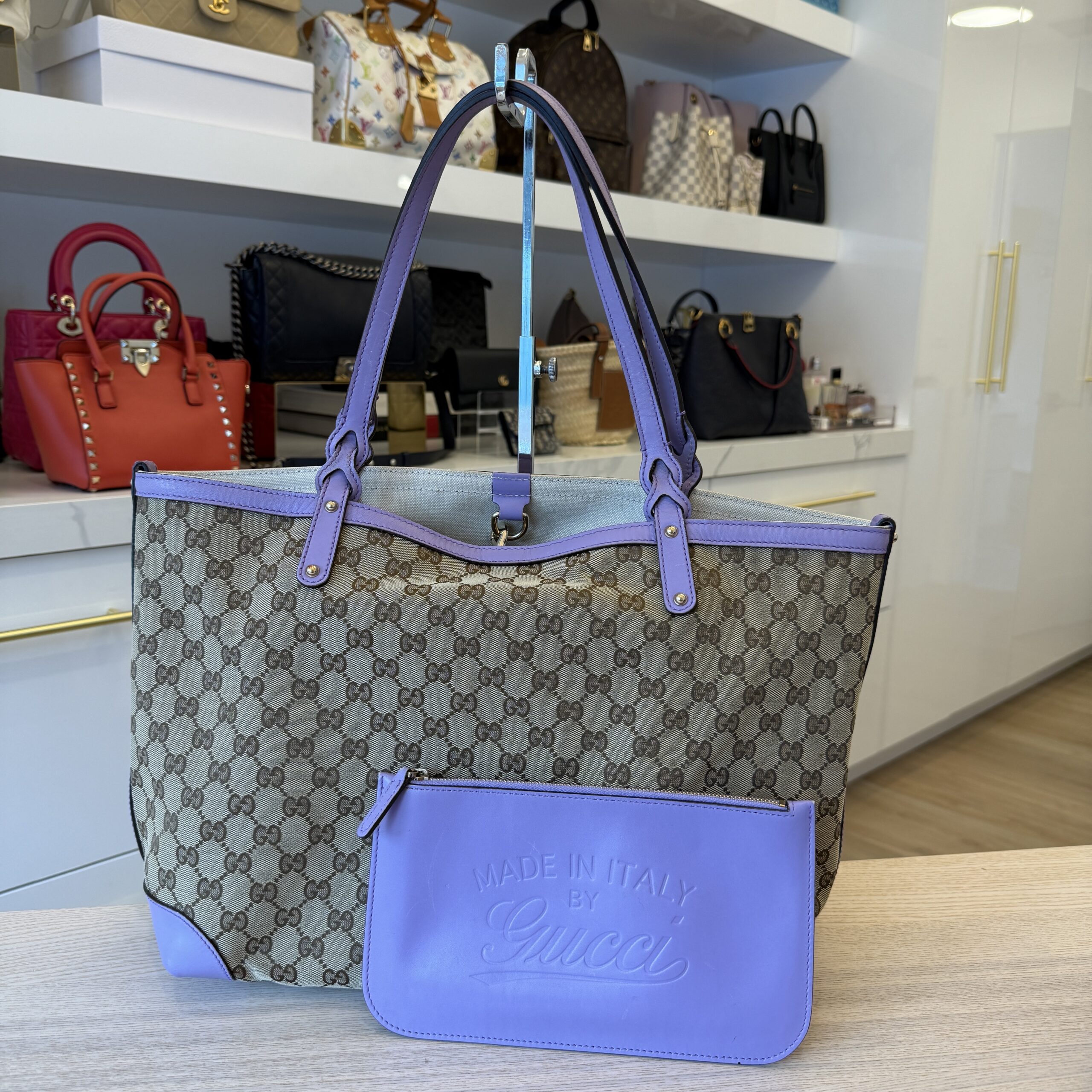 Gucci Monogram Medium Craft Tote Lilac