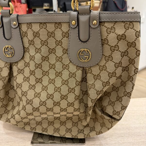 Gucci Monogram Medium Scarlett Studded Tote