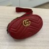 Gucci Calfskin Matelasse GG Marmont Belt Bag 95 38 Red