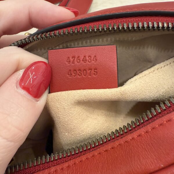 Gucci Calfskin Matelasse GG Marmont Belt Bag 95 38 Red