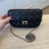 Christian Dior Black Cannage Quilted Lambskin Leather Miss Dior Promenade Pouch Clutch Bag
