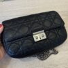 Christian Dior Black Cannage Quilted Lambskin Leather Miss Dior Promenade Pouch Clutch Bag