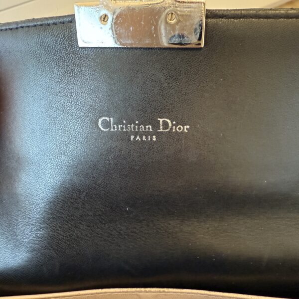 Christian Dior Black Cannage Quilted Lambskin Leather Miss Dior Promenade Pouch Clutch Bag