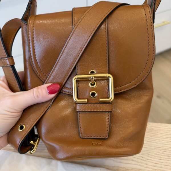 Chloe Mini Camera Leather Shoulder Bag Clay Brown