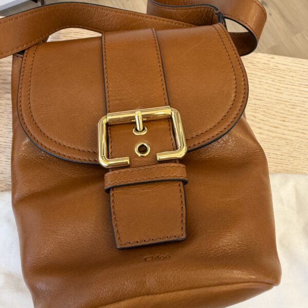 Chloe Mini Camera Leather Shoulder Bag Clay Brown