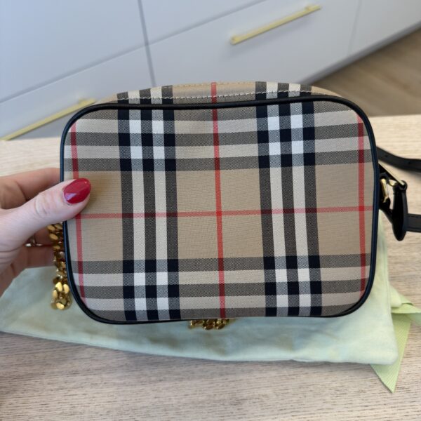Burberry Calfskin Vintage Check Camera Bag Archive Beig