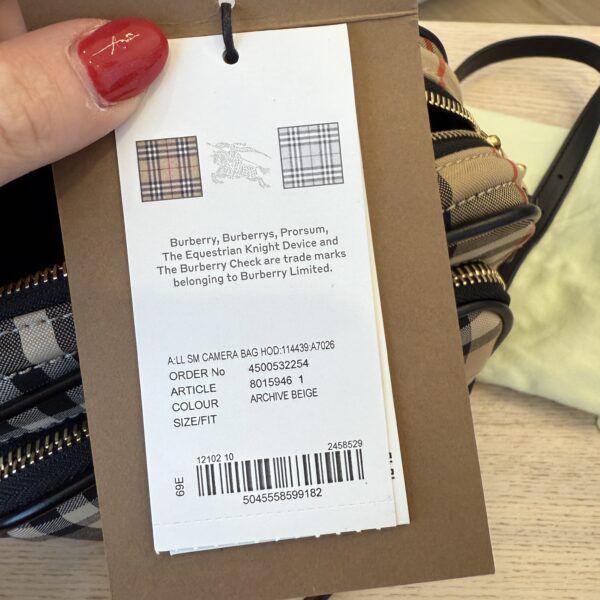 Burberry Calfskin Vintage Check Camera Bag Archive Beig