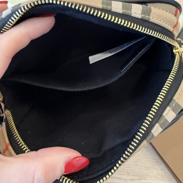 Burberry Calfskin Vintage Check Camera Bag Archive Beig