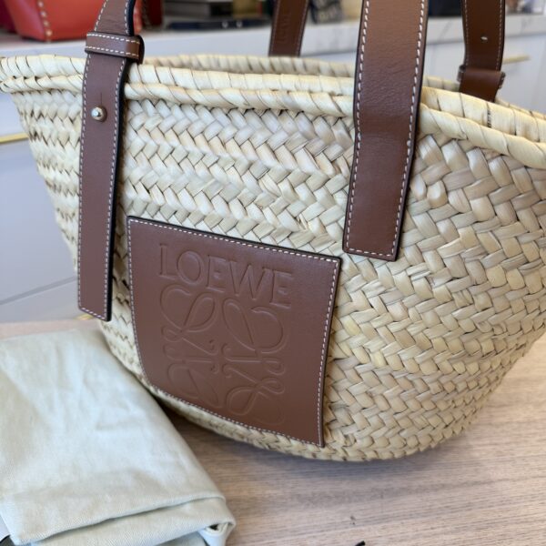 Loewe Raffia Basket Tote Bag Natural Tan