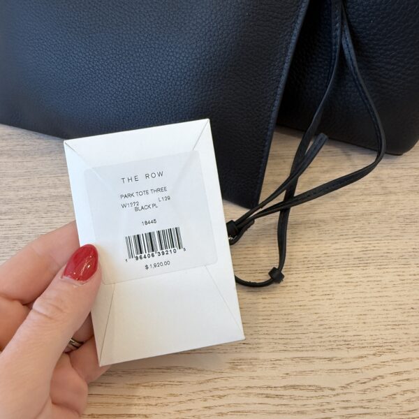 The Row Park Tote Three Bag in Leather Black
