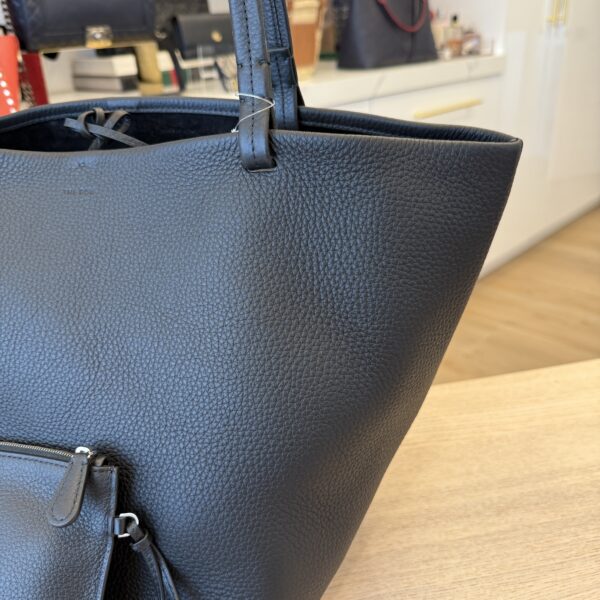 The Row Park Tote Three Bag in Leather Black