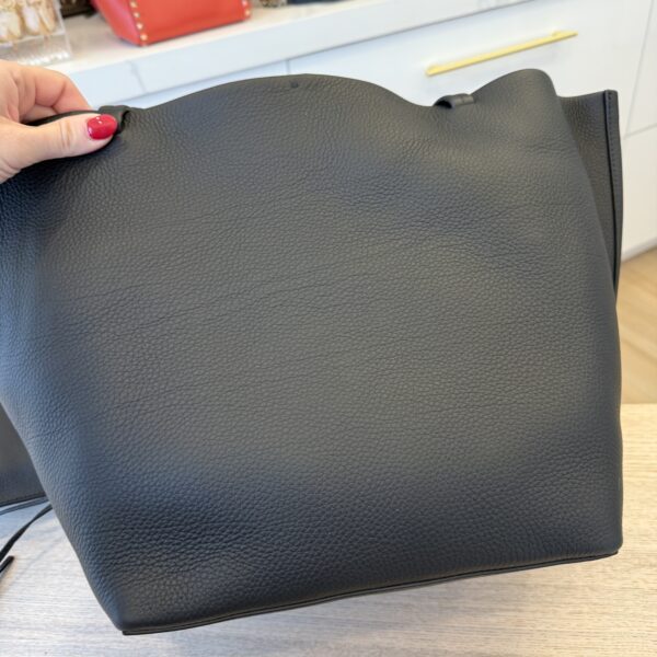 The Row Park Tote Three Bag in Leather Black