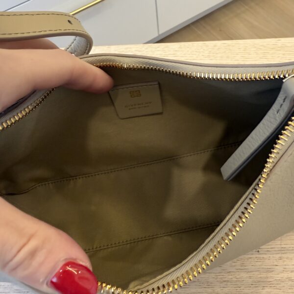 Givenchy Lucky Lock Small Embellished Textured-Leather Shoulder Bag in Natural Beige