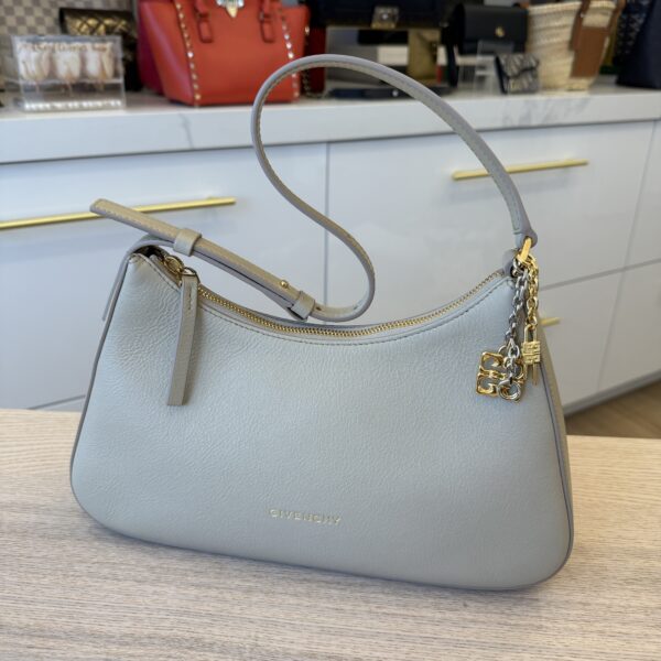 Givenchy Lucky Lock Small Embellished Textured-Leather Shoulder Bag in Natural Beige