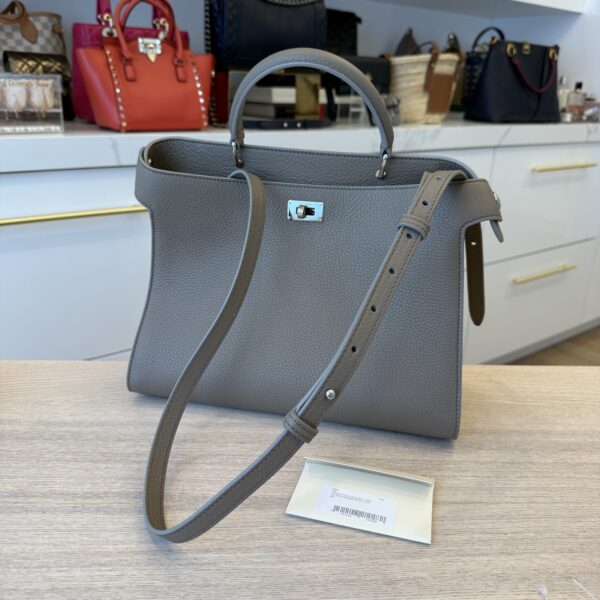 Machine Paris Lutece PM Grained Leather Top-Handle Bag Elephant