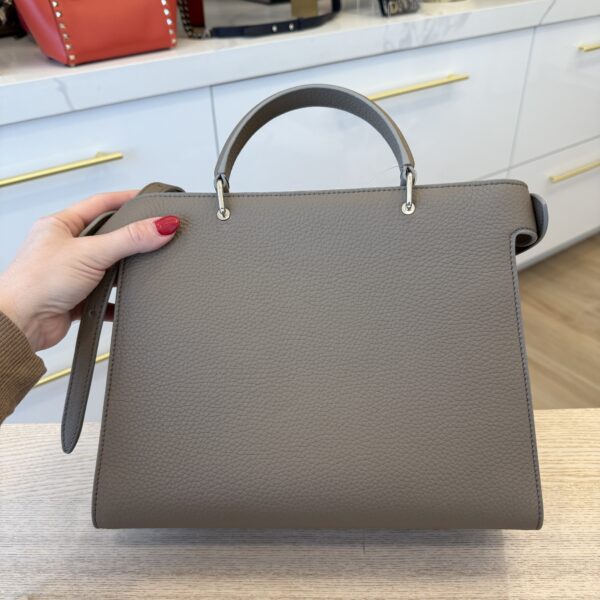 Machine Paris Lutece PM Grained Leather Top-Handle Bag Elephant