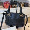 Chloe Marcie Small Satchel Bag in Grained Calfskin Black