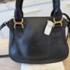 Chloe Marcie Small Satchel Bag in Grained Calfskin Black