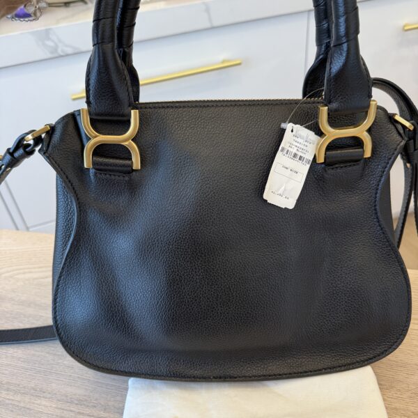Chloe Marcie Small Satchel Bag in Grained Calfskin Black