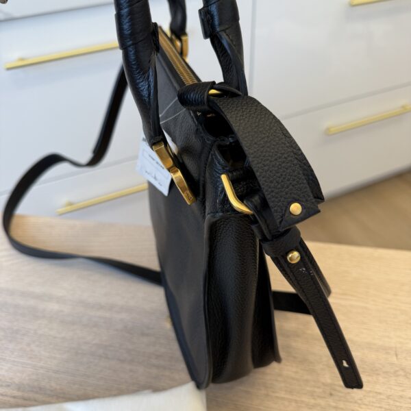 Chloe Marcie Small Satchel Bag in Grained Calfskin Black