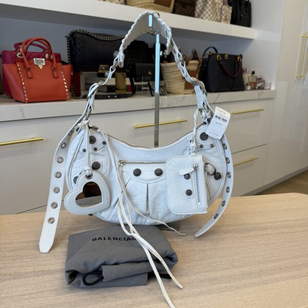 Balenciaga Le Cagole Small Shoulder Bag Optic White