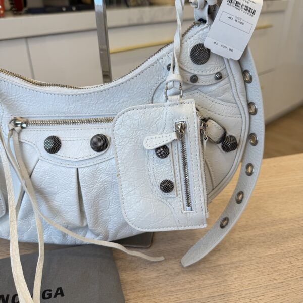 Balenciaga Le Cagole Small Shoulder Bag Optic White