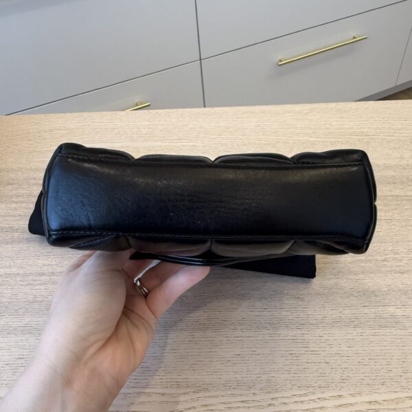 Saint Laurent Loulou Toy Puffer Pouch Clutch Bag Black SHW
