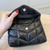 Saint Laurent Loulou Toy Puffer Pouch Clutch Bag Black SHW