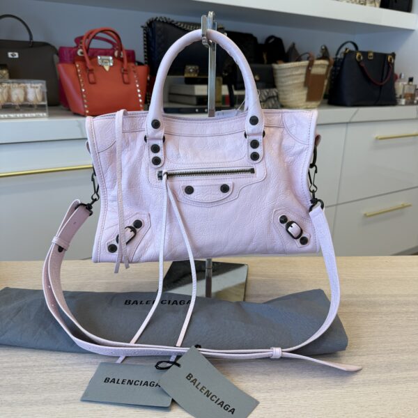 Balenciaga Le City Small Leather Top-Handle Bag Petal Pink