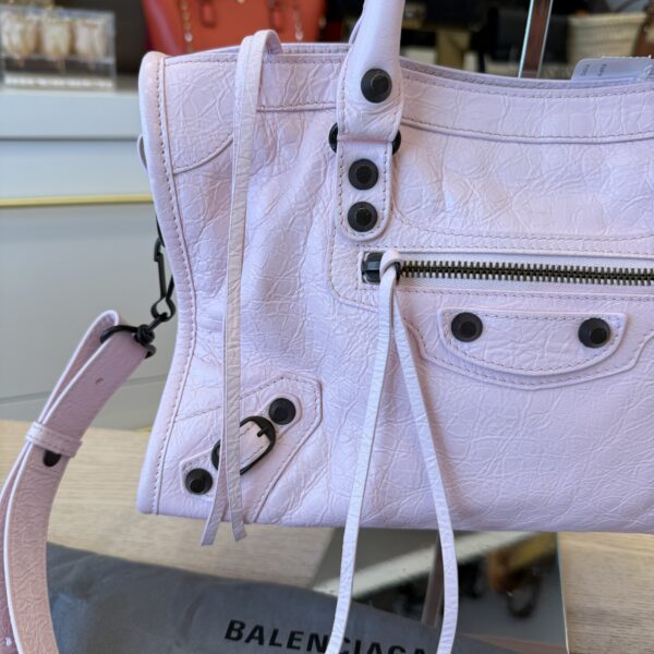 Balenciaga Le City Small Leather Top-Handle Bag Petal Pink