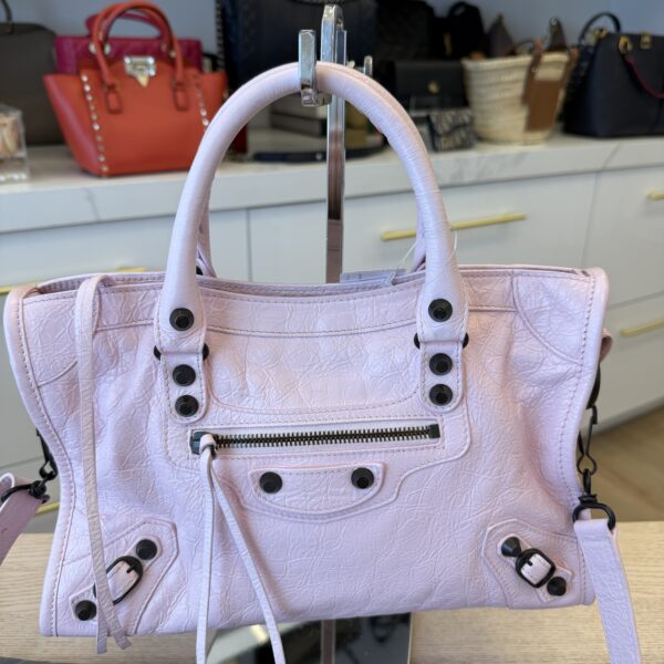 Balenciaga Le City Small Leather Top-Handle Bag Petal Pink
