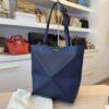 Loewe Medium Puzzle Fold Tote in Shiny Calfskin Navy