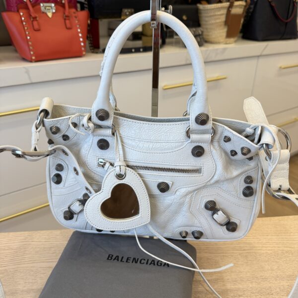 Balenciaga Agneau Arena Crystal Neo Cagole Optic White
