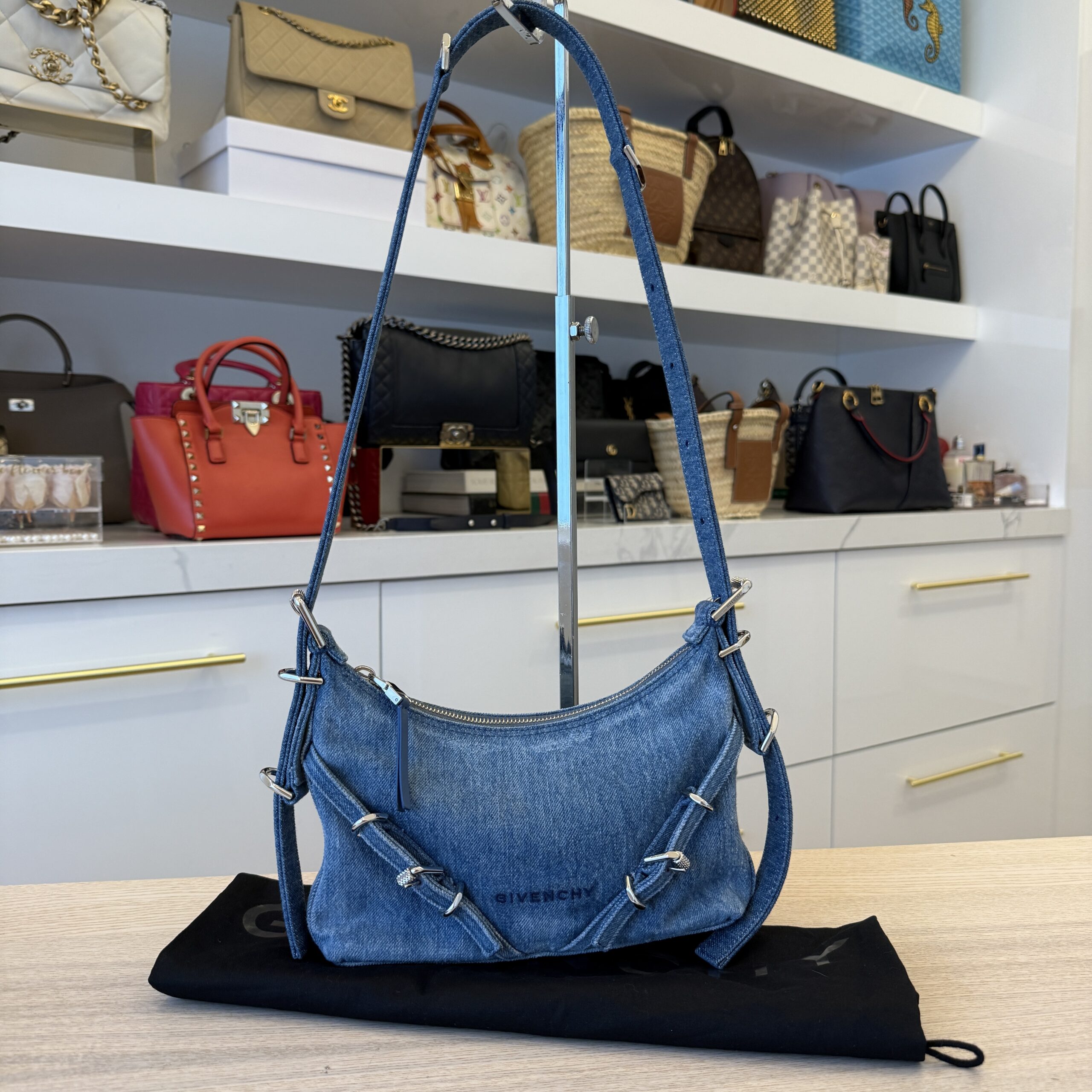 Givenhcy Medium Denim Mini Voyou Boyfriend Party Bag