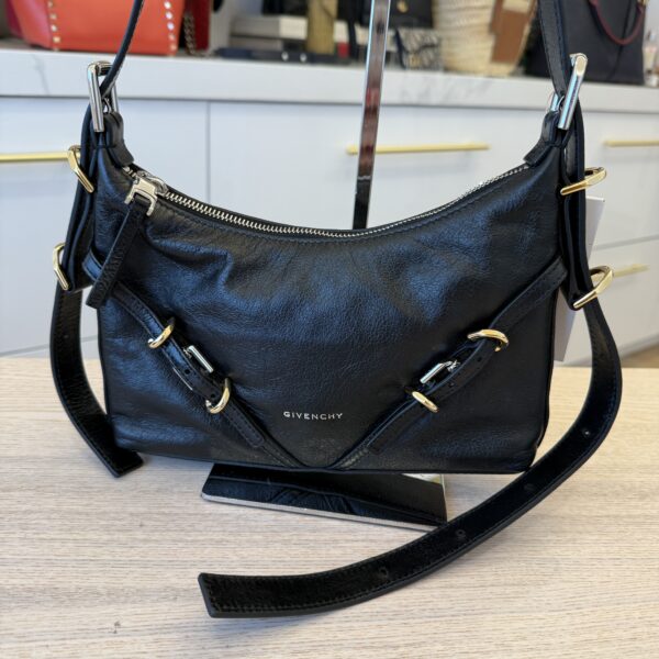 Givenhcy Tumbled Calfskin Mini Voyou Boyfriend Party Bag Black