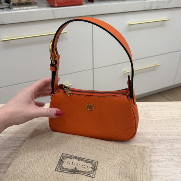 Gucci Goatskin Mini Aphrodite Shoulder Bag Orange