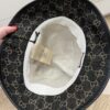 Gucci Black Denim Leather Trim Large Bucket Hat