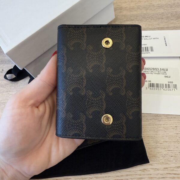 Celine Compact Wallet with Coin Triomphe Canvas