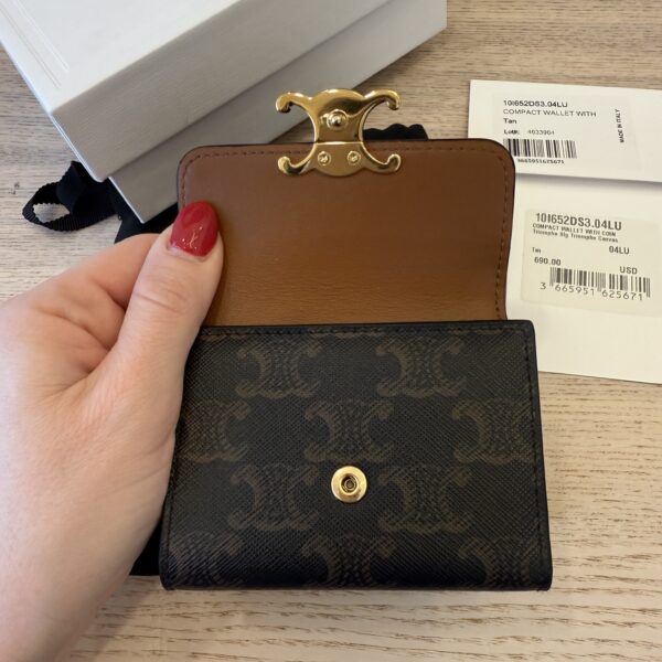 Celine Compact Wallet with Coin Triomphe Canvas