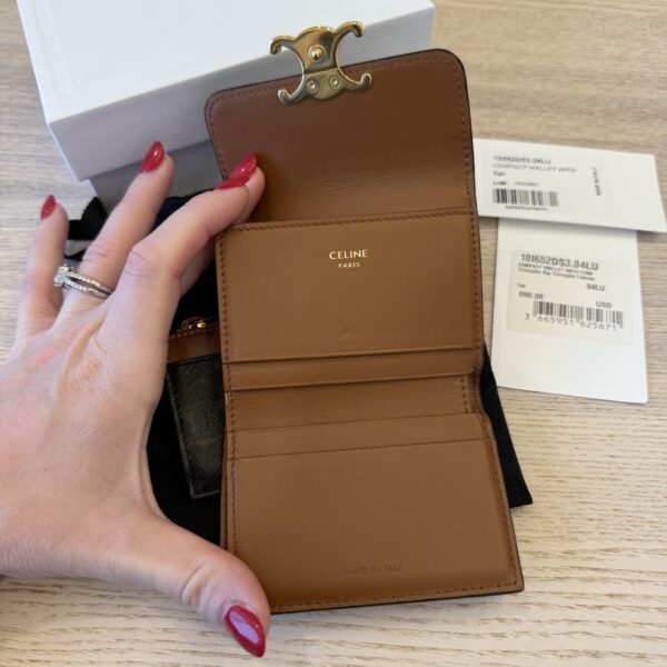 Celine Compact Wallet with Coin Triomphe Canvas