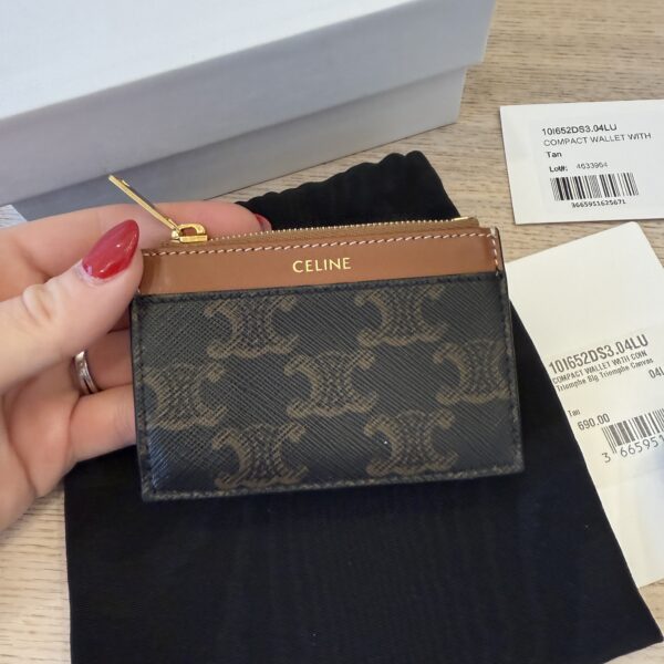Celine Compact Wallet with Coin Triomphe Canvas