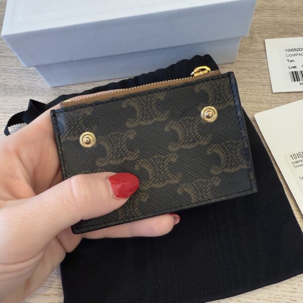 Celine Compact Wallet with Coin Triomphe Canvas