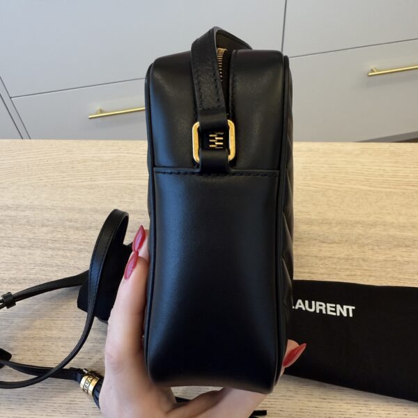 Saint Laurent (YSL) Calfskin Monogram Lou Camera Black Gold Hardware
