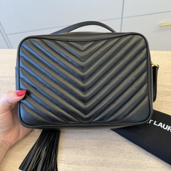 Saint Laurent (YSL) Calfskin Monogram Lou Camera Black Gold Hardware