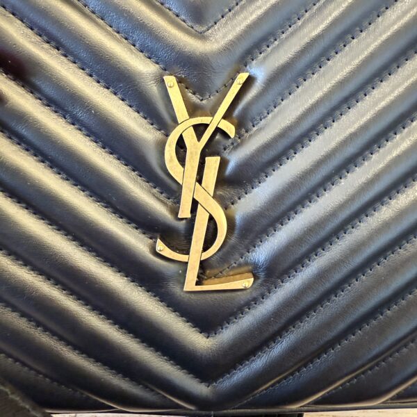 Saint Laurent (YSL) Calfskin Monogram Lou Camera Black Gold Hardware
