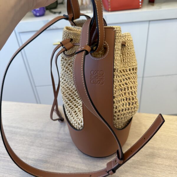Loewe Small Raffia Balloon Bag Natural