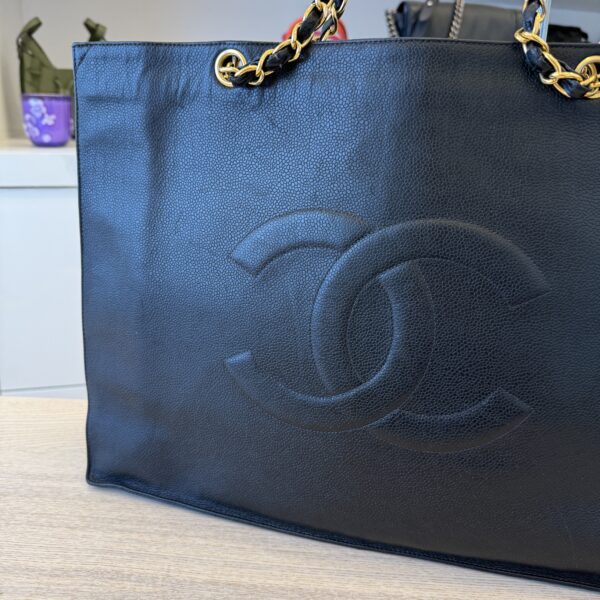 Chanel Timeless Caviar Chain Tote Black 24K Hardware